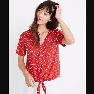 Madewell "Novel Tie-Front Top in Prairie Posies" - sz. XS